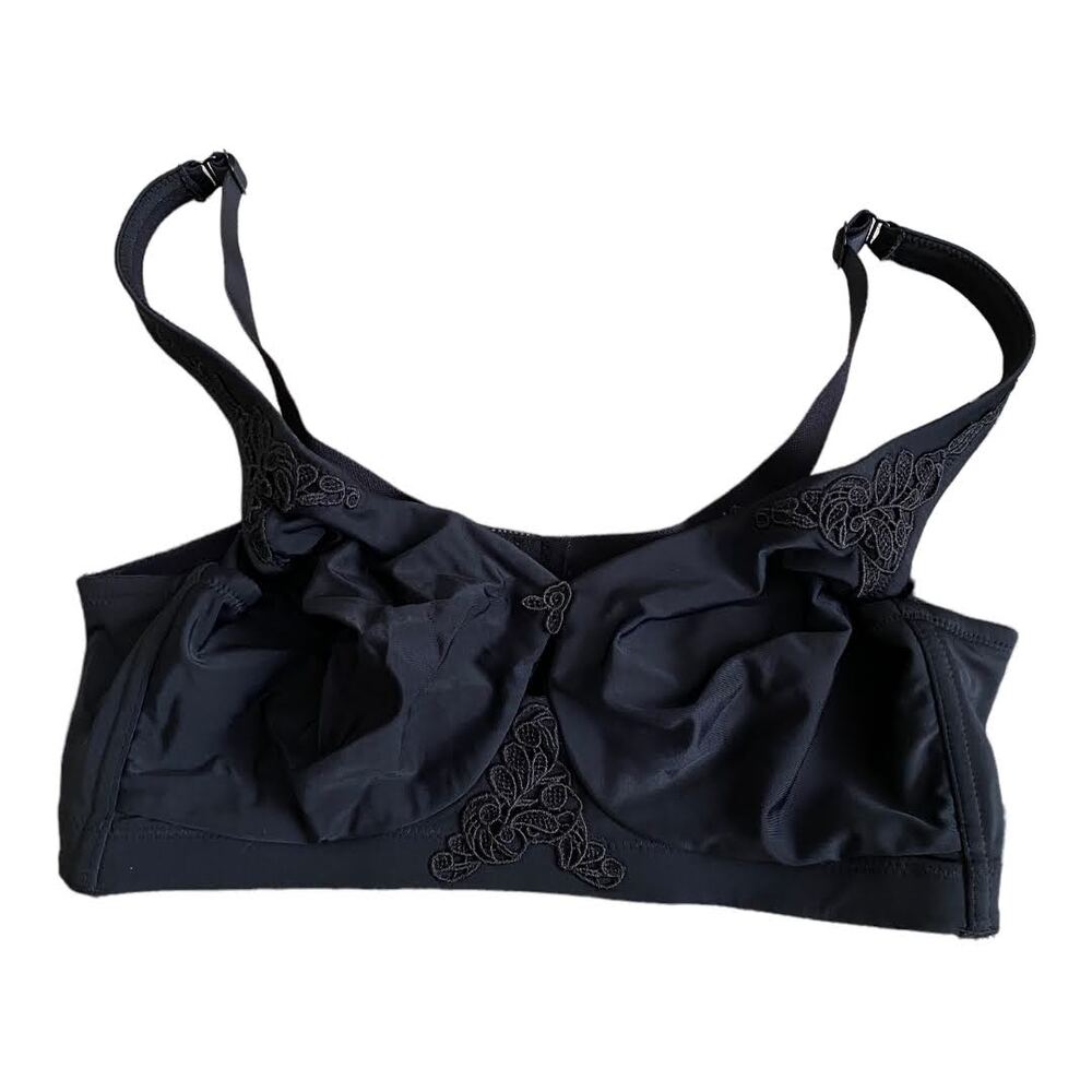 Enchanted Black‎ Full Figure Full Coverage Wire-Free Bra Women's Size 40DD